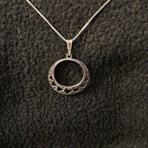 Marcasite Round Geometric Necklace